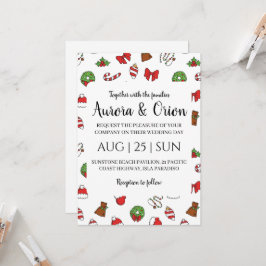 elegant typografi jul bröllopskort inbjudningar
