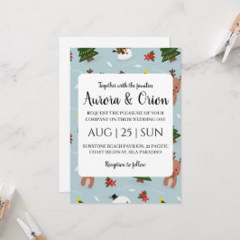 elegant typografi jul bröllopskort inbjudningar