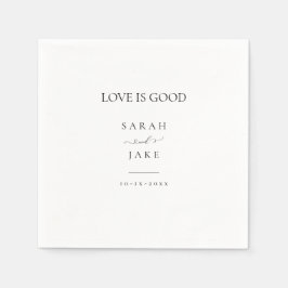 Elegant Typografi: KÄRLEK IS BRA Modern bröllop Pappersservett