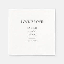 Elegant Typografi: KÄRLEK IS KÄRLEK Modern bröllop Pappersservett