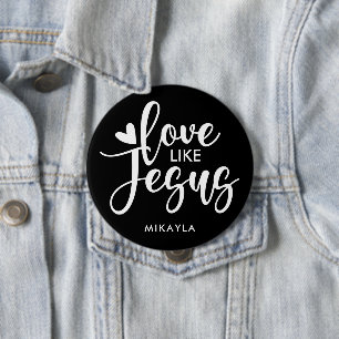 Elegant Typografi Kärlek som Jesus Knappen Namn Knapp