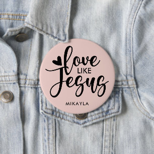 Elegant Typografi Kärlek som Jesus Knappen Namn Knapp
