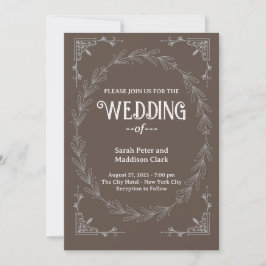 Elegant Typografi Klassisk svartvit bröllop Inbjudningar