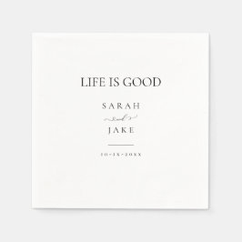 Elegant Typografi: Life ÄR BRA Modern bröllop Pappersservett