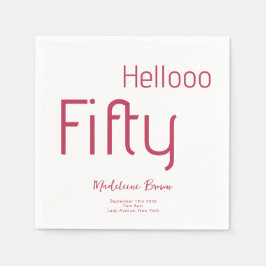 Elegant Typografi Magenta 50:e födelsedagen Pappersservett