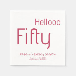 Elegant Typografi Magenta Modern 50:e födelsedag Pappersservett