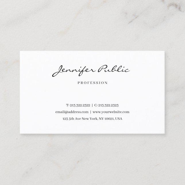 Elegant typografi manus modern minimalist söt visitkort (Framsida)