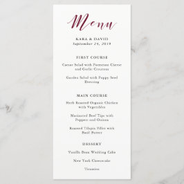 Elegant Typografi | Marsala Bröllop Menu Meny