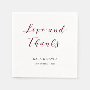 Elegant Typografi Marsala Bröllop Pappersservett