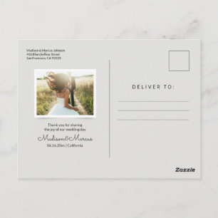 Elegant-typografi med foto Tack Vykort