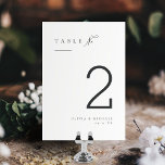 Elegant Typografi Modern Bröllop Bordsnummer<br><div class="desc">Elegantens svarta och vita minimalistiska typografi med snyggtens skript och det tidslösa serif-teckensnittet,  enkelt och rent. Underbara kort bröllop bord för minimalistiska bröllop,  moderna bröllop och klassiska bröllop. Visa alla matchande delar i samlingen.</div>