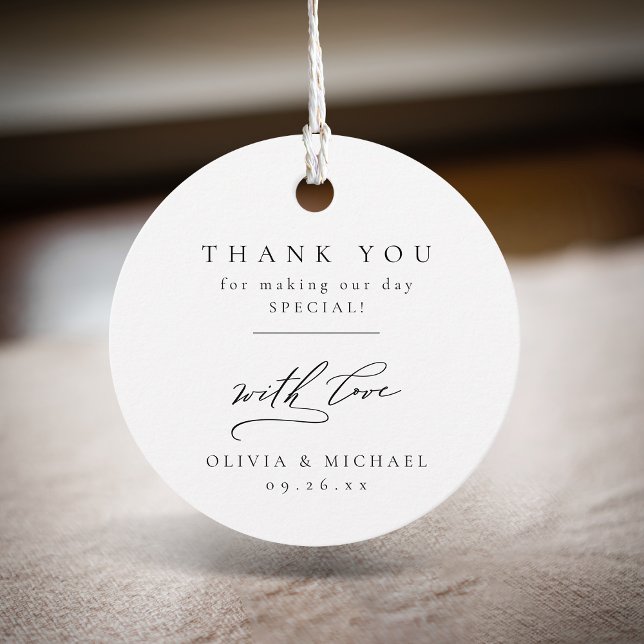 Elegant Typografi Modern Bröllop Gåvor Etiketter (Simply Elegant Typography Modern Wedding Favor Tags)