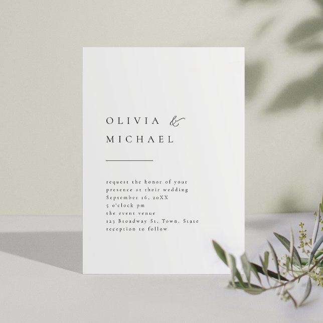 Elegant Typografi Modern Bröllop Inbjudningar (Simply Elegant Typography Modern Wedding Invitation)