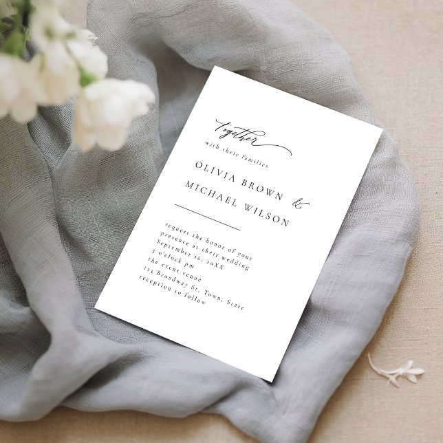 Elegant Typografi Modern Bröllop Inbjudningar (Simply Elegant Typography Modern Wedding Invitation)