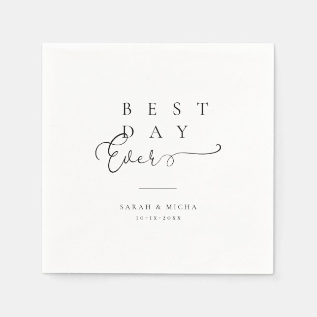 Elegant Typografi: Modern Bröllop Napkins Pappersservett (Framsidan)