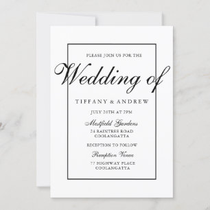 Elegant Typografi Modern bröllopsinbjudan Inbjudningar