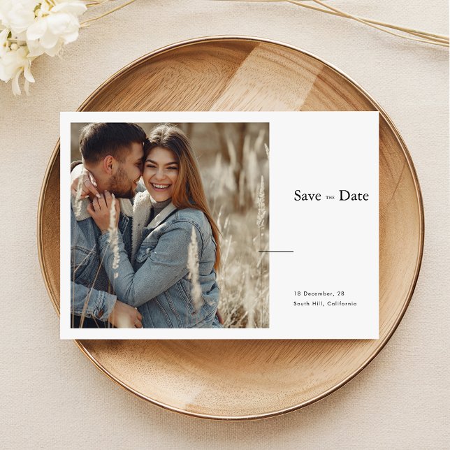 Elegant Typografi Modern minimalistiskt foto Spara Datumet (Skapare uppladdad)