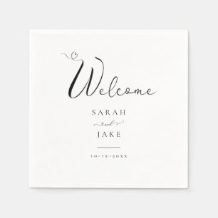 Elegant Typografi: Modern WELCOME bröllop napkins Pappersservett