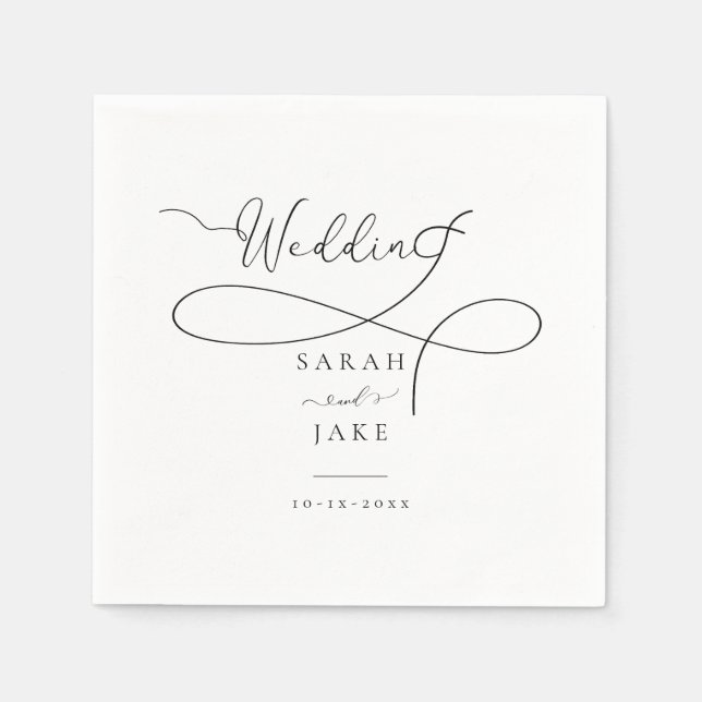 Elegant Typografi: moderna bröllop-blöjor Pappersservett (Framsidan)