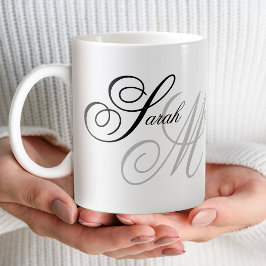 Elegant Typografi Monogram Kaffemugg