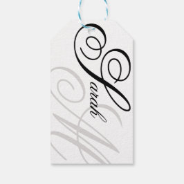 Elegant Typografi Monogram Presentetikett