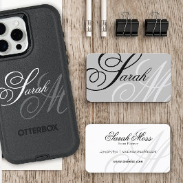 Elegant Typografi Monogram Visitkort