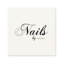 Elegant Typografi Nagel by "Namn" QR Code Ivory