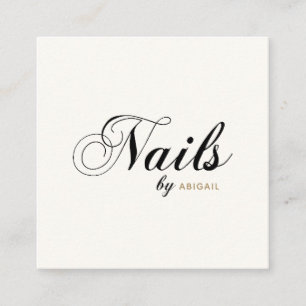 Elegant Typografi Nagel by "Namn" QR Code Ivory Fyrkantigt Visitkort