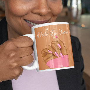 Elegant Typografi Nail Salon Branded Feminine Kaffemugg