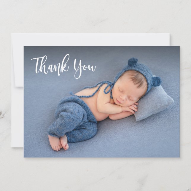 Elegant Typografi Newborn Baby Photo Tack (Framsida)
