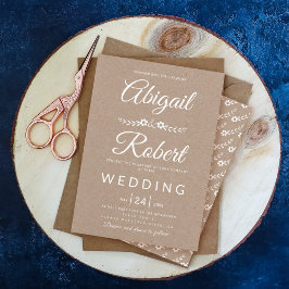Elegant-typografi-papper rostbildning bröllop inbjudningar
