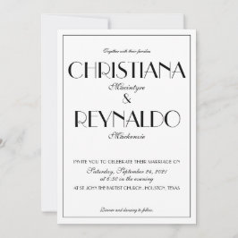 Elegant typografi Roaring 20s Foto Bröllop Inbjudningar