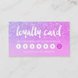 elegant typografi rosa glitter förmånskort lojalitetskort