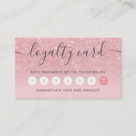 elegant-typografi rosa glitter-miniatyrdiagram lojalitetskort