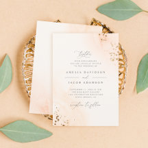Elegant Typografi Rosa Vattenfärg Bröllop