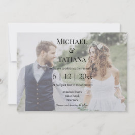 elegant typografi rsvp qr-kod 2 bilder bröllop inbjudningar