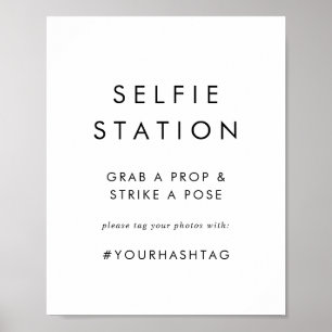 Elegant typografi Selfie Station Bröllopsskylt Poster