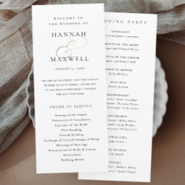 Elegant Typografi, svart och vit Bröllop Program