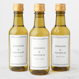 Elegant typografi svart och vit bröllopsfest vinetikett