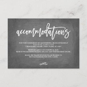 Elegant typografi svart tavla bröllopsboende tilläggskort
