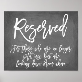 Elegant typografi svart tavla Reserverad Minnes Poster