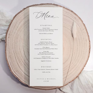 Elegant Typografi Svartvit Bröllop-middag Meny