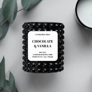 elegant, typografi, svartvit ljus fyrkantigt klistermärke