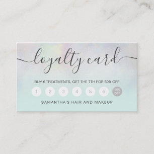 elegant typografi tealpearl nacre ombre lojalitetskort