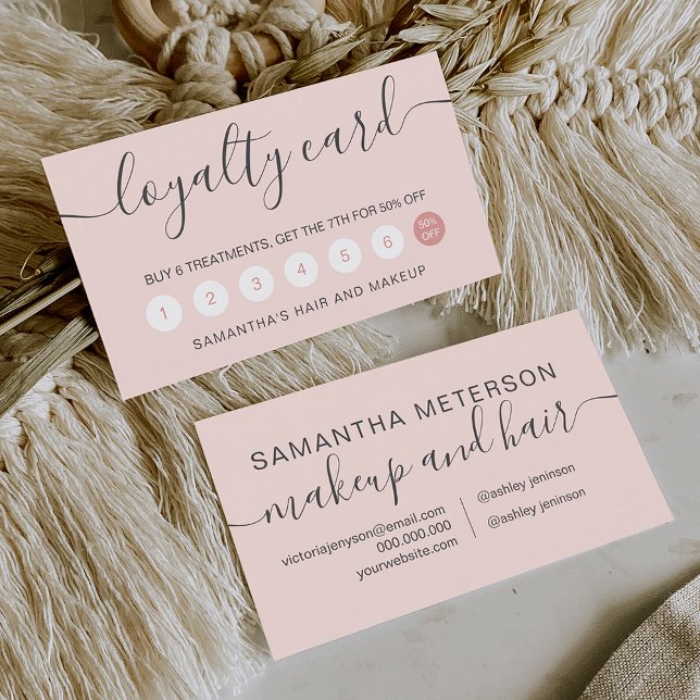 elegant, typografi trendig  rosa lojalitetskort (Skapare uppladdad)