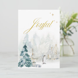 Elegant typografi Vattenfärg Guld Lövverk Snö