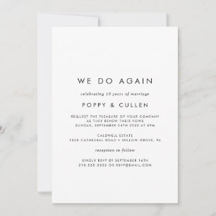 Elegant typografi Vi Gör Igen Löfteförnyelse Inbjudningar
