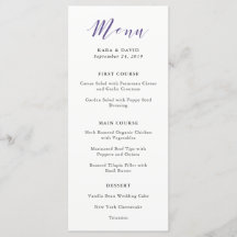 Elegant Typografi | Violet Bröllop Menu