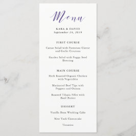 Elegant Typografi | Violet Bröllop Menu Meny