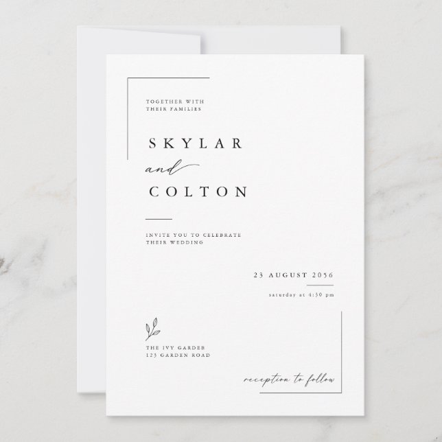 Elegant typografikort med romantisk foto. inbjudningar (Framsida)